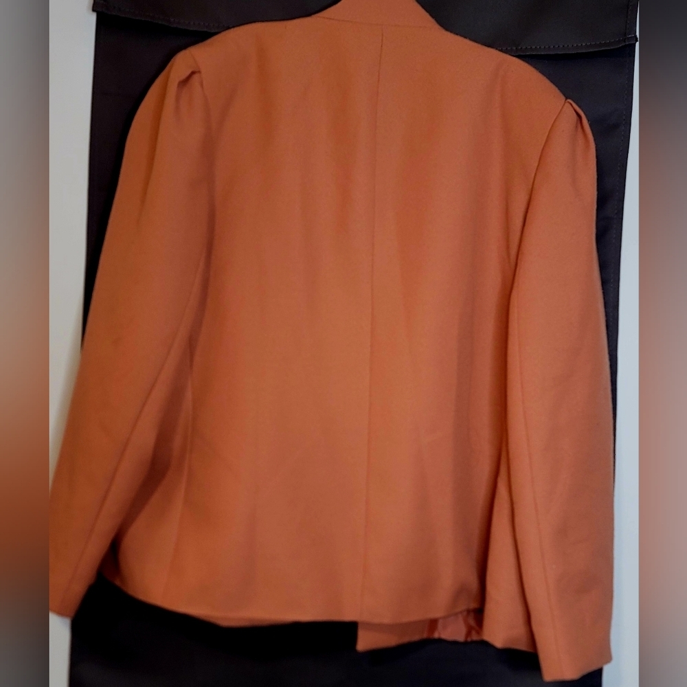 VINTAGE Pykettes Pink/Salmon Jacket Open Front (Look) Pockets Women's 42 - Picture 7 of 12